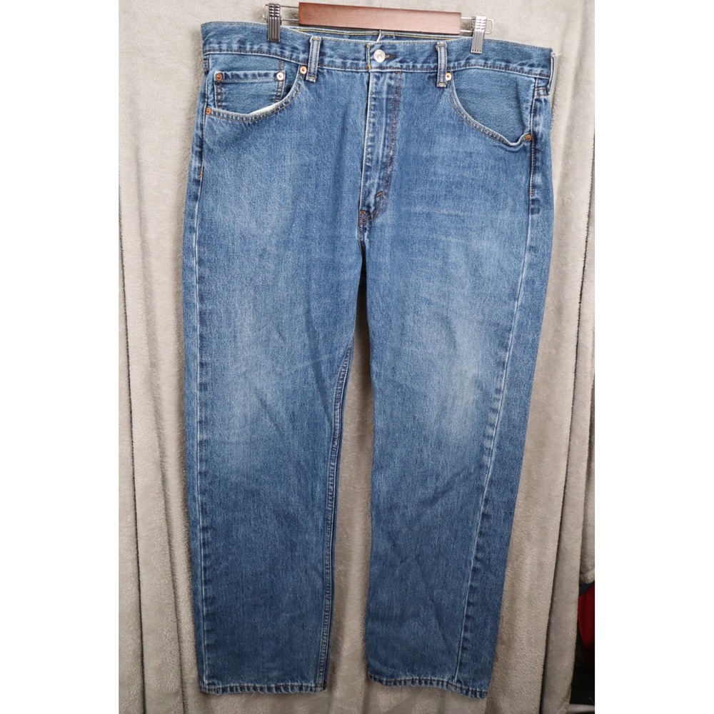 Levis 505 Regular Fit Mens Jeans 40x32 Medium Wash Blue Straight Leg Denim
